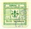 Marca da Bollo del Comune di CASTELFIORENTINO su Carta Bianca di dimensioni 18,5 x 18,5 mm