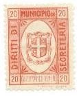 Marca da Bollo del Comune di CASTELFRANCO VENETO su Carta Bianca di dimensioni 21,5 x 28,5 mm