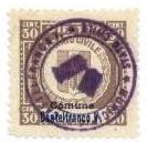 Marca da Bollo del Comune di CASTELFRANCO VENETO su Carta Bianca Sottile di dimensioni 24 x 23,5 mm