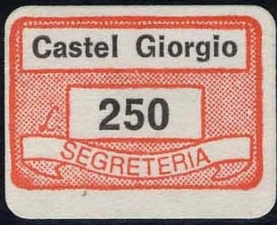 Marca da Bollo del Comune di CASTEL GIORGIO su Carta Bianca di dimensioni 19 x 14 mm