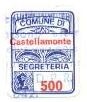 Marca da Bollo del Comune di CASTELLAMONTE su Carta Bianca di dimensioni 15,5 x 20,5 mm