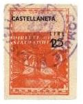 Marca da Bollo del Comune di CASTELLANETA su Carta Bianca Sottile di dimensioni 21,5 x 31,5 mm