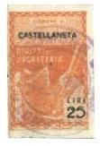 Marca da Bollo del Comune di CASTELLANETA su Carta Bianca Sottile di dimensioni 21,5 x 32 mm