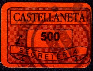 Marca da Bollo del Comune di CASTELLANETA su Carta Colorata di dimensioni mm