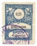 Marca da Bollo del Comune di CASTELL´AZZARA su Carta Bianca Sottile di dimensioni 21,5 x 28,5 mm