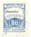 Marca da Bollo del Comune di CASTELLIRI su Carta Bianca Sottile di dimensioni 22 x 29 mm