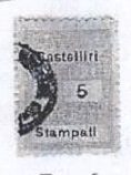 Marca da Bollo del Comune di CASTELLIRI su Carta Bianca di dimensioni 18,5 x 25 mm