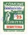 Marca da Bollo del Comune di CASTELLUCCIO INFERIORE su Carta Bianca di dimensioni 18,5 x 26 mm