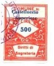 Marca da Bollo del Comune di CASTELLUCCIO SUPERIORE su Carta Bianca di dimensioni 21,5 x 28 mm
