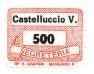 Marca da Bollo del Comune di CASTELLUCCIO VALMAGGIORE su Carta Bianca di dimensioni 19 x 14 mm