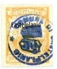 Marca da Bollo del Comune di CASTELPLANIO su Carta Bianca Sottile di dimensioni 22 x 30 mm