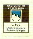Marca da Bollo del Comune di CASTELROTTO (KASTELRUTH) su Carta Bianca di dimensioni 19 x 21,5 mm