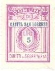 Marca da Bollo del Comune di CASTEL SAN LORENZO su Carta Bianca di dimensioni 21 x 27,5 mm