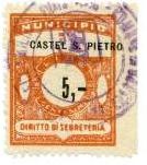 Marca da Bollo del Comune di CASTEL SAN PIETRO TERME su Carta Bianca Sottile di dimensioni 23,5 x 30 mm