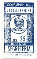 Marca da Bollo del Comune di CASTELTERMINI su Carta Bianca di dimensioni 16,5 x 28,5 mm