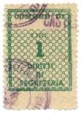 Marca da Bollo del Comune di CASTELVETRO PIACENTINO su Carta Bianca di dimensioni 22,5 x 29,5 mm