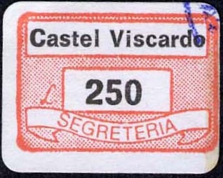 Marca da Bollo del Comune di CASTEL VISCARDO su Carta Bianca di dimensioni 18,5 x 14 mm