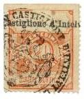 Marca da Bollo del Comune di CASTIGLIONE D´INTELVI su Carta Bianca Sottile di dimensioni 23 x 29 mm