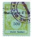Marca da Bollo del Comune di CASTIGLIONE D´INTELVI su Carta Verde di dimensioni 22,5 x 29,5 mm