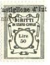 Marca da Bollo del Comune di CASTIGLIONE D´INTELVI su Carta Bianca Sottile di dimensioni 20,5 x 26,5 mm