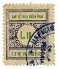 Marca da Bollo del Comune di CASTIGLIONE DELLA PESCAIA su Carta Bianca di dimensioni 21,5 x 25,5 mm