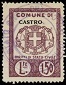 Marca da Bollo del Comune di CASTRO su Carta Bianca di dimensioni 24 x 33 mm