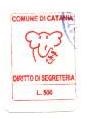 Marca da Bollo del Comune di CATANIA su Carta Bianca di dimensioni 15,5 x 21 mm