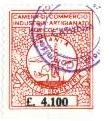 Marca da Bollo del Comune di CATANIA su Carta Bianca di dimensioni 21 x 24,5 mm