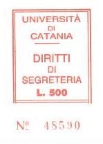 Marca da Bollo del Comune di CATANIA su Carta Bianca di dimensioni 28 x 33 mm