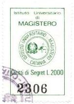 Marca da Bollo del Comune di CATANIA su Carta Bianca Sottile di dimensioni 27,5 x 45 mm