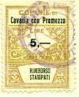 Marca da Bollo del Comune di CAVARIA CON PREMEZZO su Carta Bianca di dimensioni 22 x 29 mm