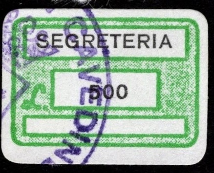 Marca da Bollo del Comune di CAVEDINE su Carta Bianca di dimensioni 20 x 14 mm