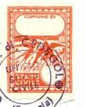 Marca da Bollo del Comune di CEDEGOLO su Carta Bianca di dimensioni 22 x 29 mm