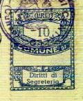 Marca da Bollo del Comune di CENTALLO su Carta Bianca di dimensioni 22 x 28,5 mm