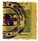 Marca da Bollo del Comune di CENTO su Carta Bianca di dimensioni 20 x 28 mm