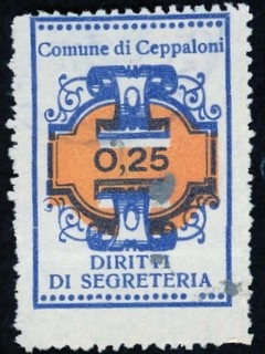 Marca da Bollo del Comune di CEPPALONI su Carta Bianca di dimensioni 23 x 35 mm