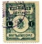 Marca da Bollo del Comune di CERTALDO su Carta Bianca Sottile di dimensioni 23,5 x 30 mm