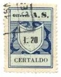 Marca da Bollo del Comune di CERTALDO su Carta Bianca di dimensioni 22 x 29 mm
