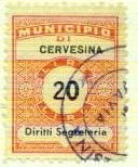 Marca da Bollo del Comune di CERVESINA su Carta Bianca di dimensioni 22,5 x 29 mm