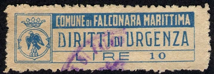 Marca da Bollo del Comune di CERVETERI su Carta Bianca di dimensioni 44 x 12 mm