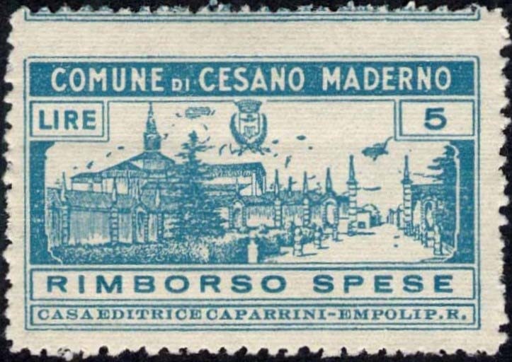 Marca da Bollo del Comune di CESANO MADERNO su Carta Bianca di dimensioni 41 x 25 mm
