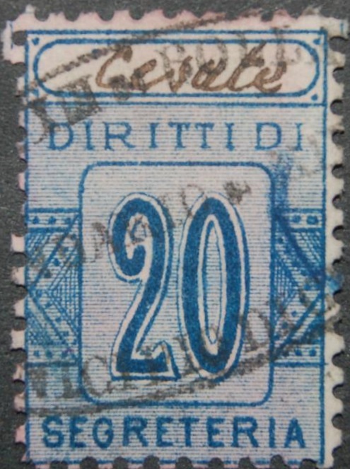 Marca da Bollo del Comune di CESATE su Carta Bianca di dimensioni 18 X 25,5 mm
