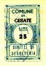 Marca da Bollo del Comune di CESATE su Carta Bianca di dimensioni 17 x 27 mm
