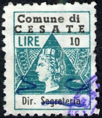 Marca da Bollo del Comune di CESATE su Carta Bianca di dimensioni 22 x 28 mm