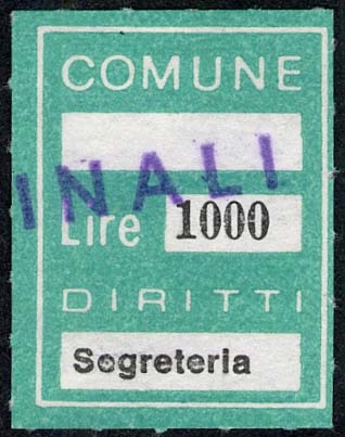 Marca da Bollo del Comune di CESINALI su Carta Bianca di dimensioni 21 x 26 mm