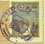 Marca da Bollo del Comune di CHARVENSOD su Carta Bianca di dimensioni 22 x 29 mm