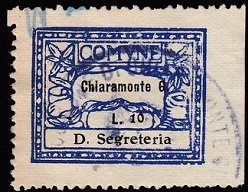 Marca da Bollo del Comune di CHIARAMONTE GUFI su Carta Bianca di dimensioni 28 X 22 mm