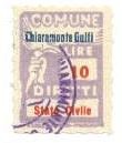 Marca da Bollo del Comune di CHIARAMONTE GUFI su Carta Bianca di dimensioni 18,5 x 26 mm
