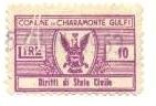 Marca da Bollo del Comune di CHIARAMONTE GUFI su Carta Bianca di dimensioni 27 x 17 mm