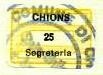 Marca da Bollo del Comune di CHIONS su Carta Bianca di dimensioni 19 x 13 mm